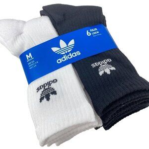 Adidas Originals Trefoil 6 Pack Crew Socks Size Medium Men's 5-8/ Wmn's 5-10